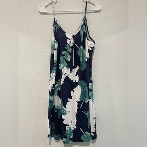 Tropical Leaf Print Mini Dress size M